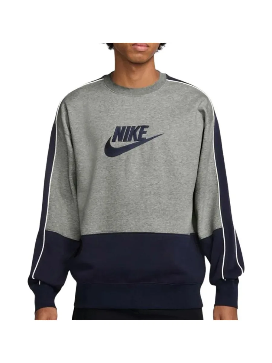 Sweat Gris/Marine Homme Nike Fleece 2