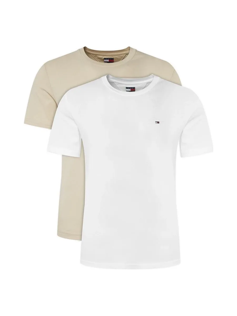 Lot de 2 T-Shirt Beige/Blanche Homme Tommy Hilfiger DM0DM20687 2