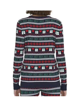 Pull de Noël Marine/Rouge Femme Only Xmas 2