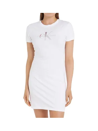 Robe Blanc Femme Calvin Klein Jeans Diffused Monologo 1