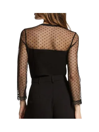 T-Shirt Manches Longues Noir Femme Morgan THAISA 2