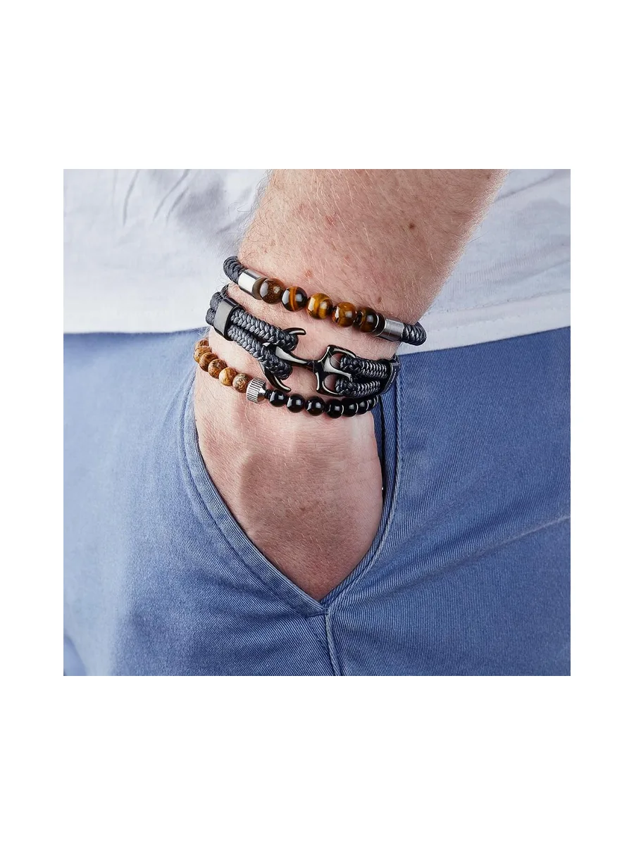 Bracelet Noir Homme Geographical Norway 315047 2