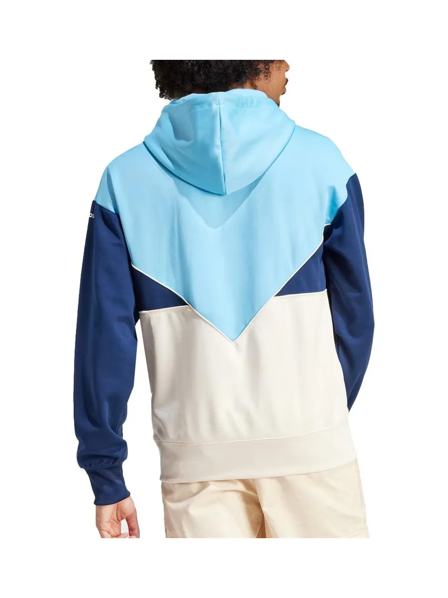 Sweat à Capuche Bleu/Beige Homme Adidas Poly 3