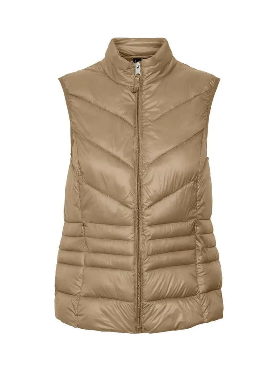 Doudoune sans manche Beige Foncé Femme Vero Moda Sorayasiv 1