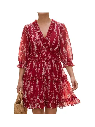 Robe Rouge Femme Vero Moda Gabriella 1