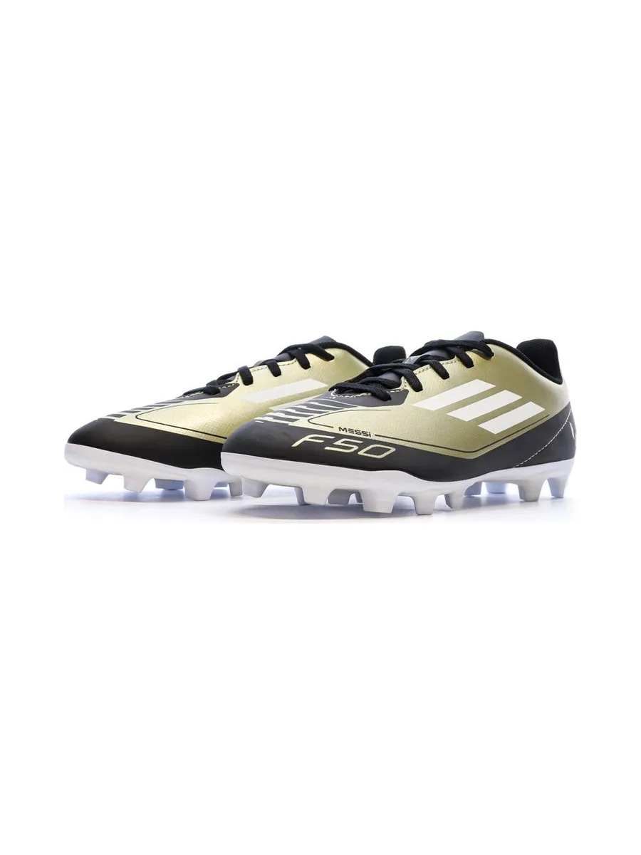 Chaussures de football Noires/Dorés Garçon Adidas Messi 6