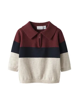 Pull Beige/Marine/Bordeaux Garçon Name it Knit 1