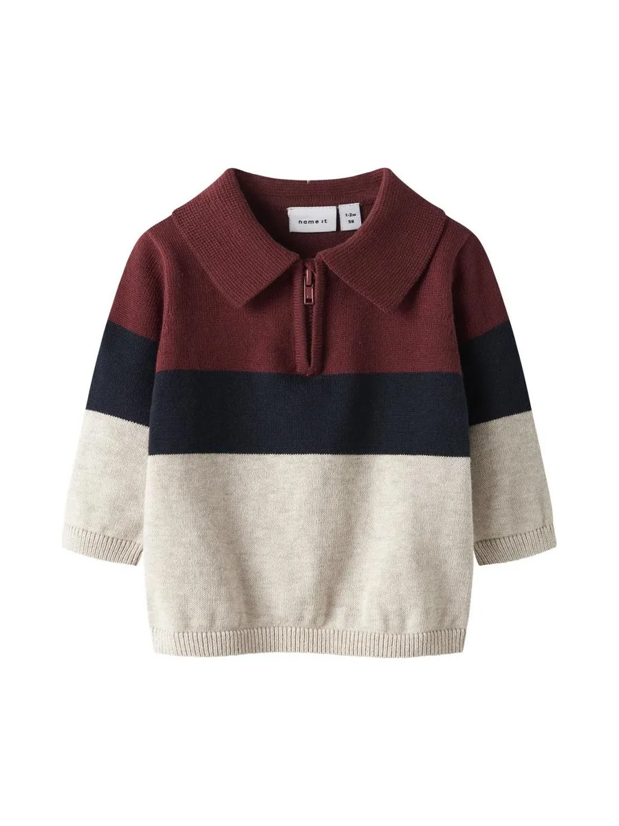 Pull Beige/Marine/Bordeaux Garçon Name it Knit 2