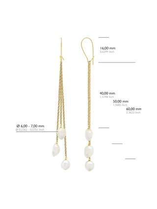 Boucles d'Oreilles Véritables Perles d'Eau Douce Baroques 6-7 mm — Or Jaune 375 Millièmes 2