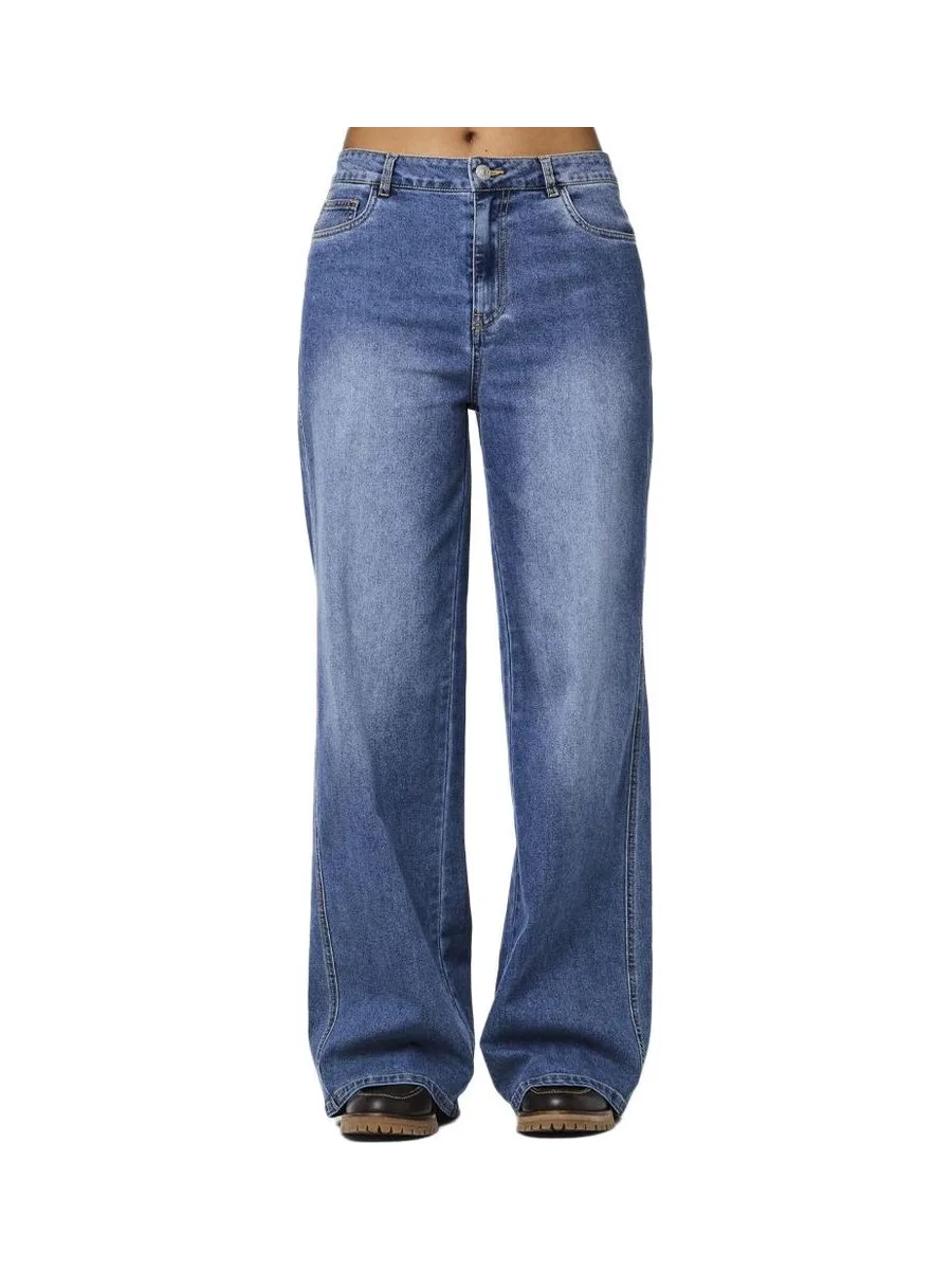 Jean Loose Bleu Femme Pieces Femma 2