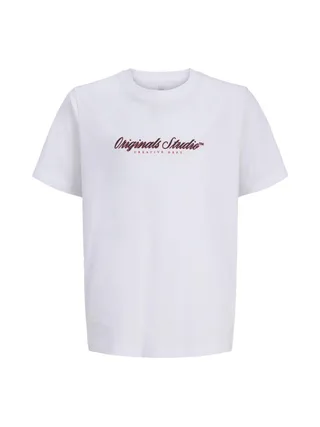 T-Shirt Blanc Garçon Jack & Jones Montauk Type Front 1