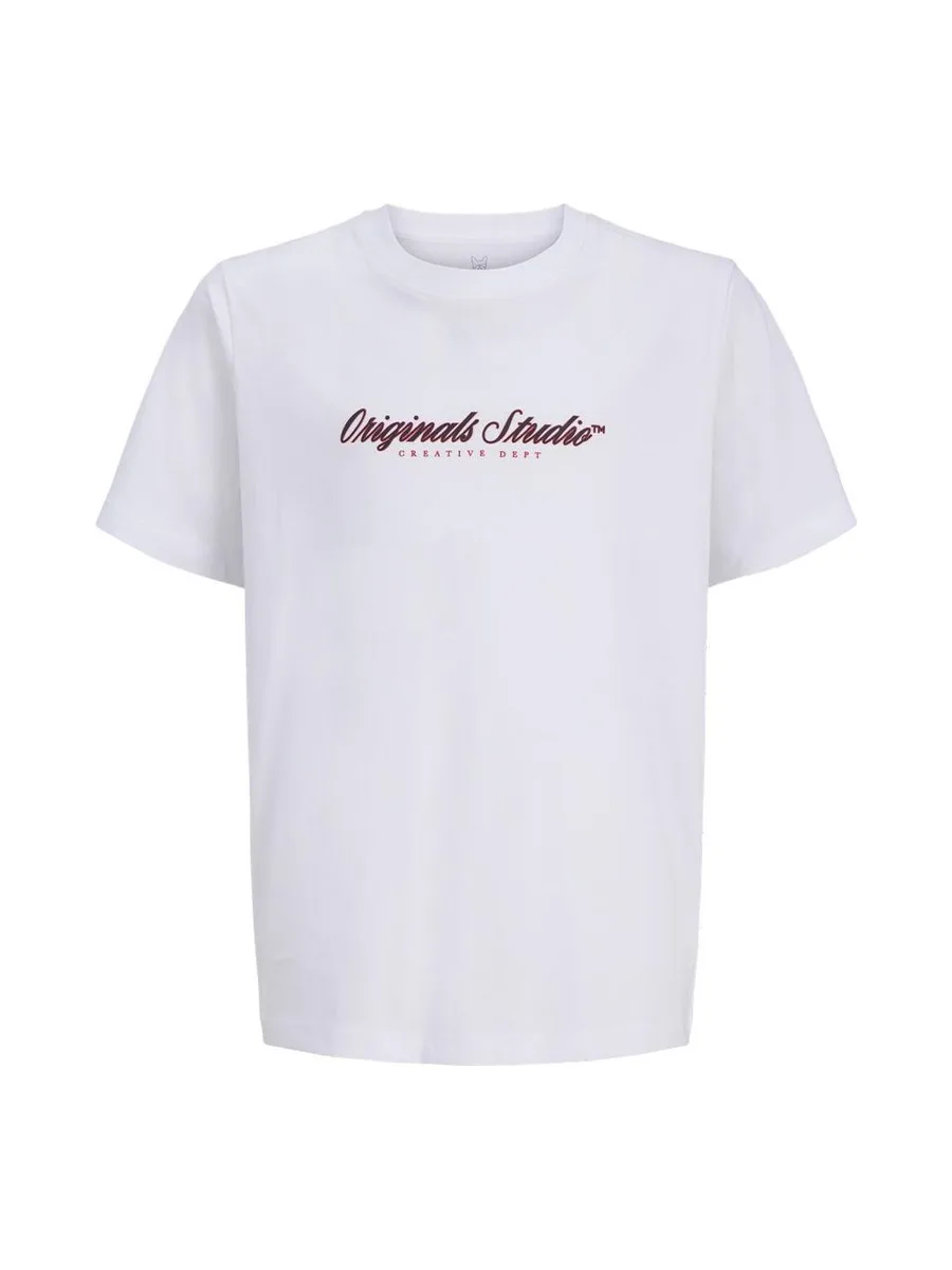 T-Shirt Blanc Garçon Jack & Jones Montauk Type Front 2