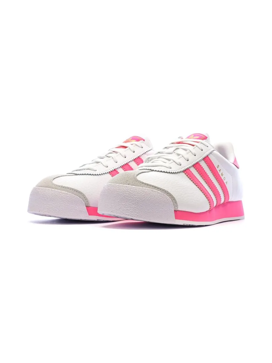 Baskets Rose/Blanc Femme Adidas Samoa 7