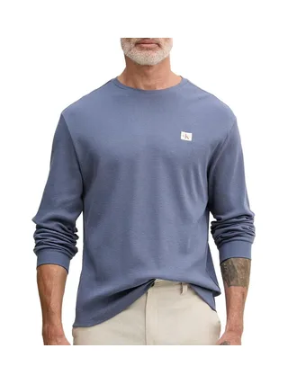 Sweat Bleu Homme Calvin Klein Jeans Waffle Badges 1