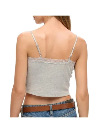 Top Gris Femme Superdry Vintage Lace Cami 2