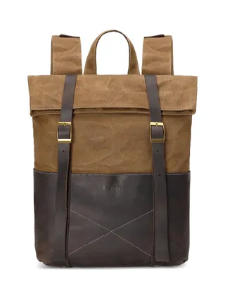 NES - Sac à dos en cuir véritable et toile enduite - Bleu 9
