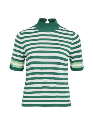Pull à Rayures Vert/Blanc Femme Object Danya 1