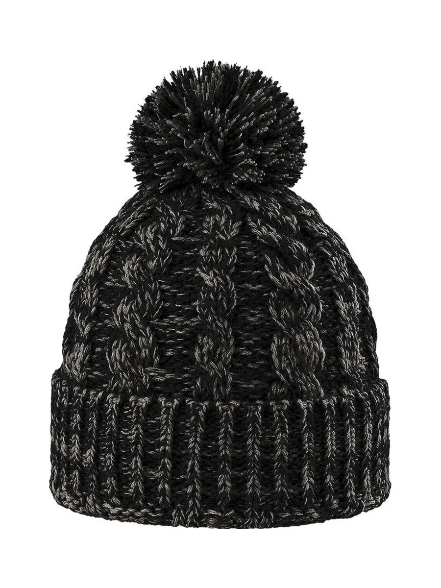 Bonnet Noir Chiné à Pompon Femme Cairn Lami 2