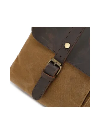 MICK - Sacoche en cuir véritable et toile enduite - Bleu 15