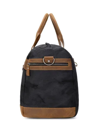 VLAD - Sac de voyage en cuir véritable et toile enduite - Bleu 27