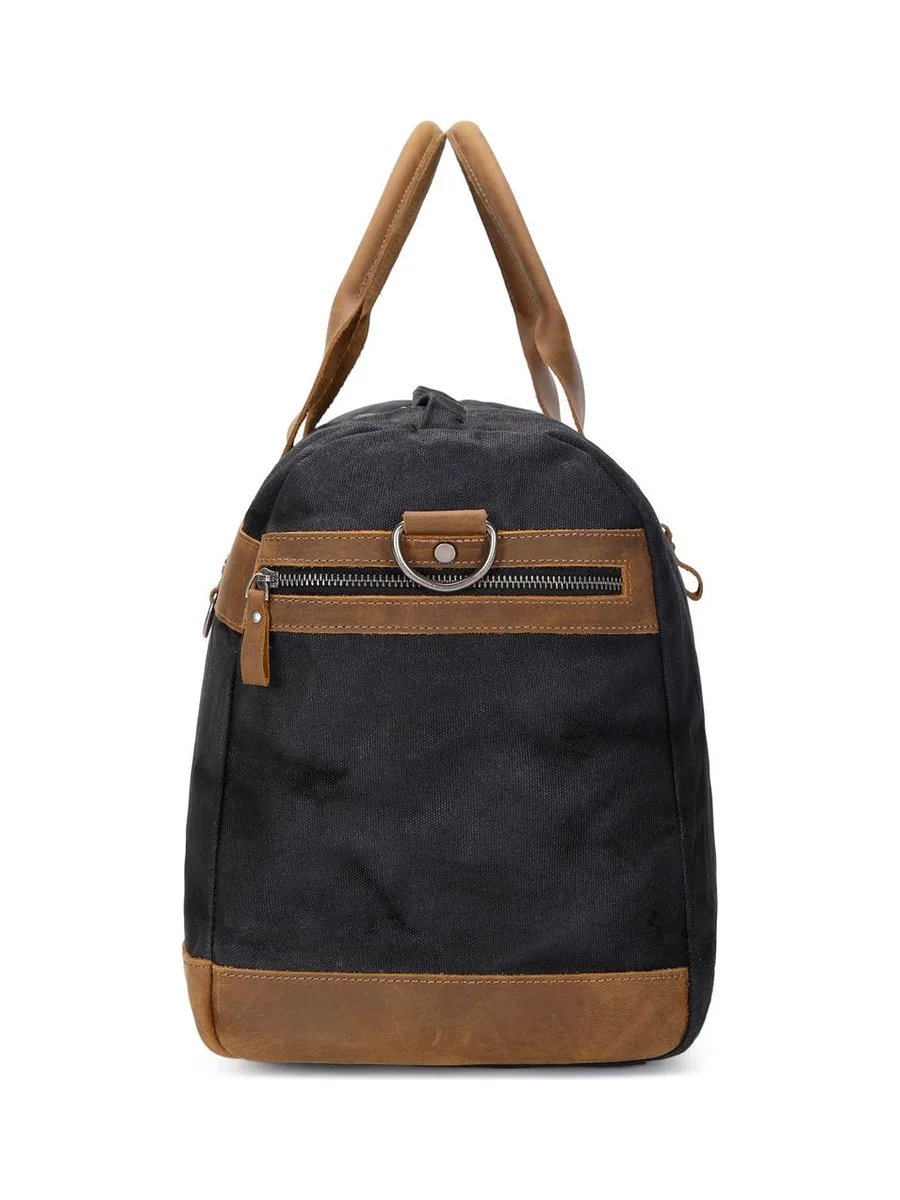 VLAD - Sac de voyage en cuir véritable et toile enduite - Bleu 60