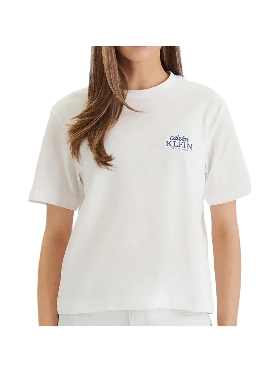 T-Shirt Blanc Femme Calvin Klein Jeans Classics 2