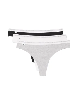 X3 Strings Gris/Noir Femme Lacoste Coton Stretch 1