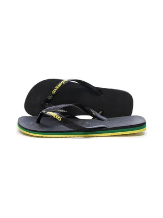 Tongs Noir/Jaune Homme Havaianas Brasil Layers 1