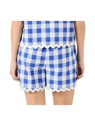 Short Vichy Bleu/Blanc Femme YAS Yaslura 2