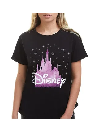 T-Shirt Noir Femme Disney Princess Castle 1