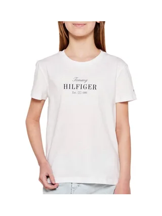 T-Shirt Blanc Fille Tommy Hilfiger Script 1