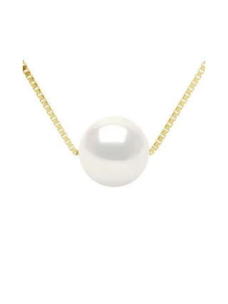 Collier Maille Vénitienne Véritable Perle d'Eau Douce Traversante Ronde 8-9 mm — Vermeil — 42 cm 1