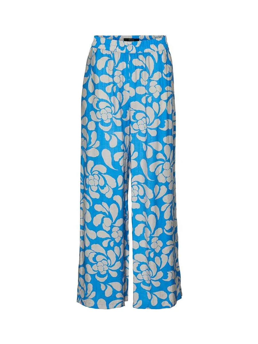 Pantalon fluide Bleu/Gris Femme Vero Moda Maja 1