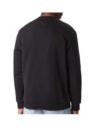 Sweat Noir Homme Tommy Hilfiger Linear Crew 2