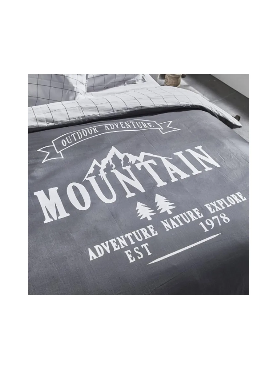 Parure de lit imprimé a carreaux coton Today MOUNTAIN 220x240 3