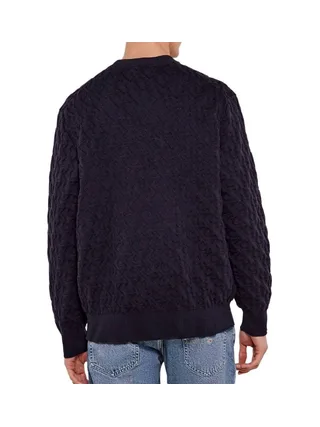 Pull Marine Homme Calvin Klein Jeans Rel Aop 2