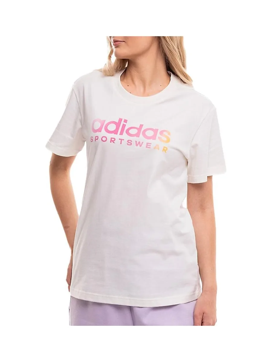 T-shirt Ecru Femme Adidas W Lin Spw Gt 2