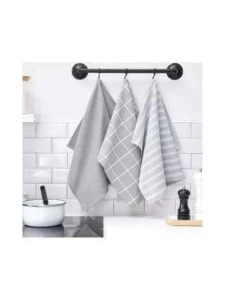Lot de 3 Torchons Gris Today 50x70 2