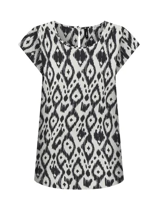 Blouse Blanche/Noir à motifs Femme Only Nova 1