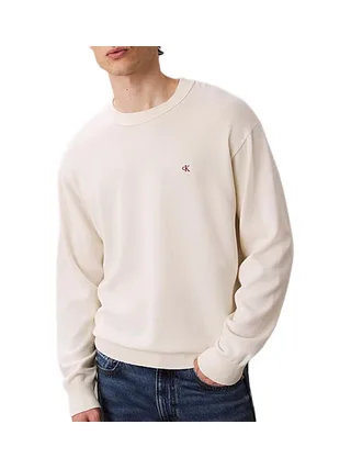 Sweat Beige Homme Calvin Klein Jeans Eu Ls Cotton Relaxed 1