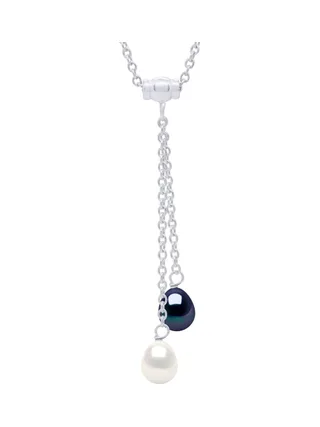 Collier Maille Forçat Véritables Perles d'Eau Douce Poires 7-8 mm — Argent 925 Millièmes — 42 cm 1