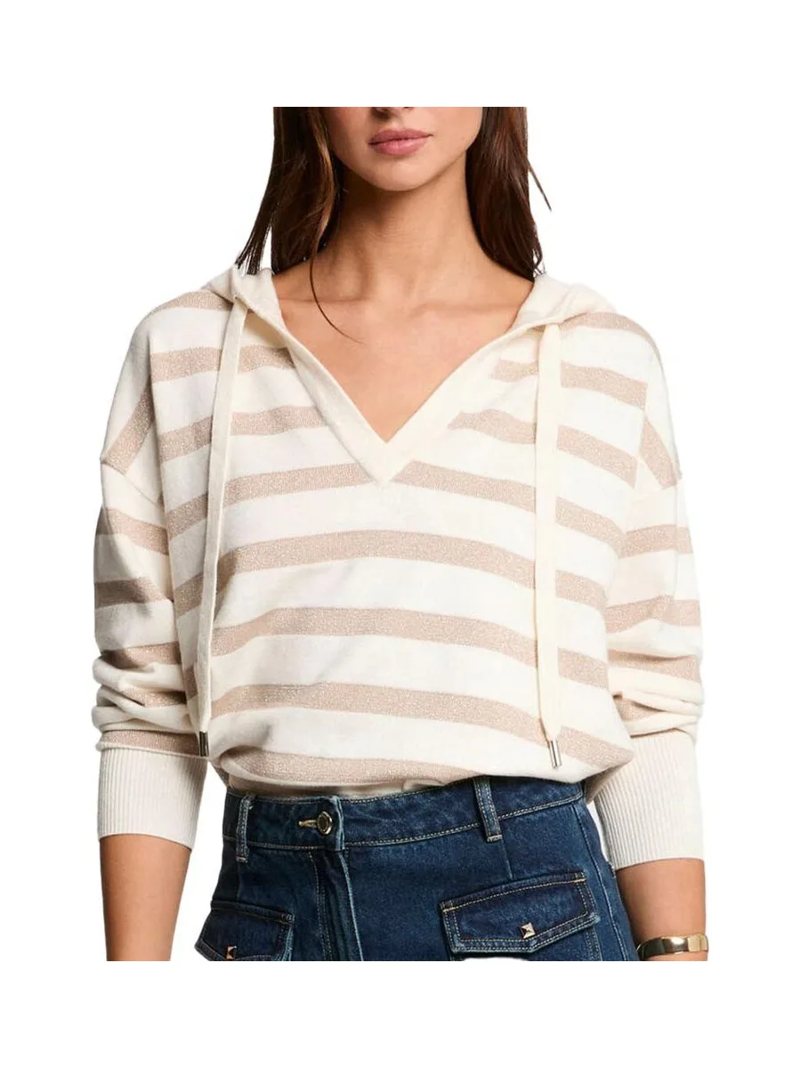 Pull Blanc/Doré Femme Morgan Ballo 2