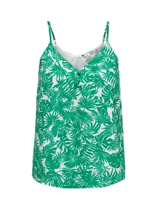 Débardeur Blanc/Vert Femme Only Button Singlet 2