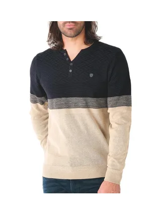 Pull Beige/Marine Homme RMS26 61008 1