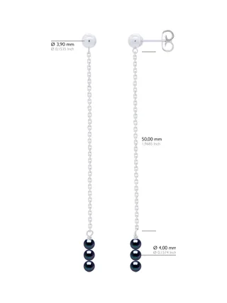 Boucles d'Oreilles Véritables Perles d'Eau Douce Rondes 4-5 mm — Or Blanc 375 Millièmes 2