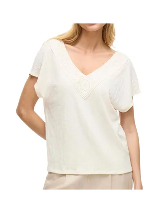 T-Shirt Beige Femme Vila Visyma 1