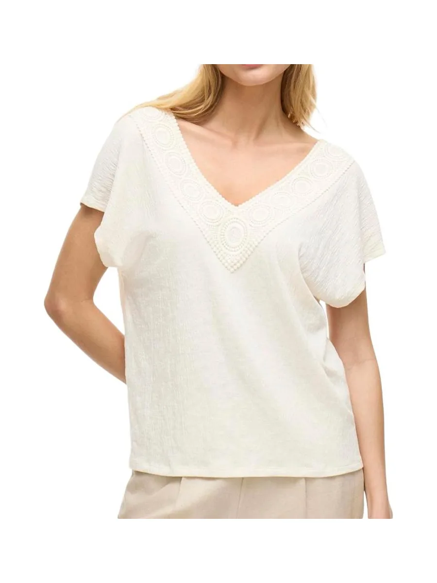 T-Shirt Beige Femme Vila Visyma 2