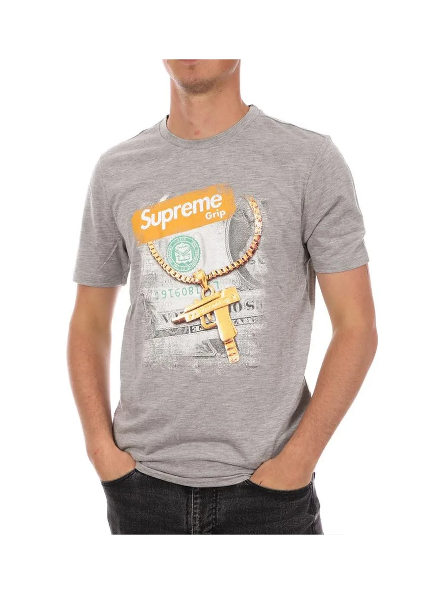 T-shirt Gris Homme Supreme Grip Gun 2