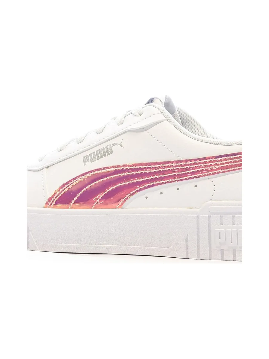 Baskets Blanches/Rose Brillant Fille Puma Carina 2.0 8