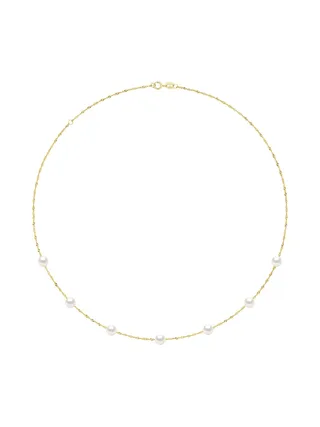 Collier Véritables Perles d'Eau Douce Rondes 6-7 mm — Or Jaune 750 Millièmes — 42 cm 1